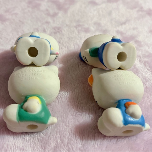 Hello Kitty Eraseez Collectible Erasers Pencil Toppers Blue Set of 4 - Picture 3 of 6